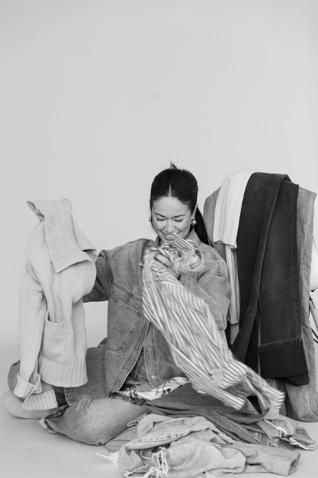 Boutique owner photoshoot with boutique clothing