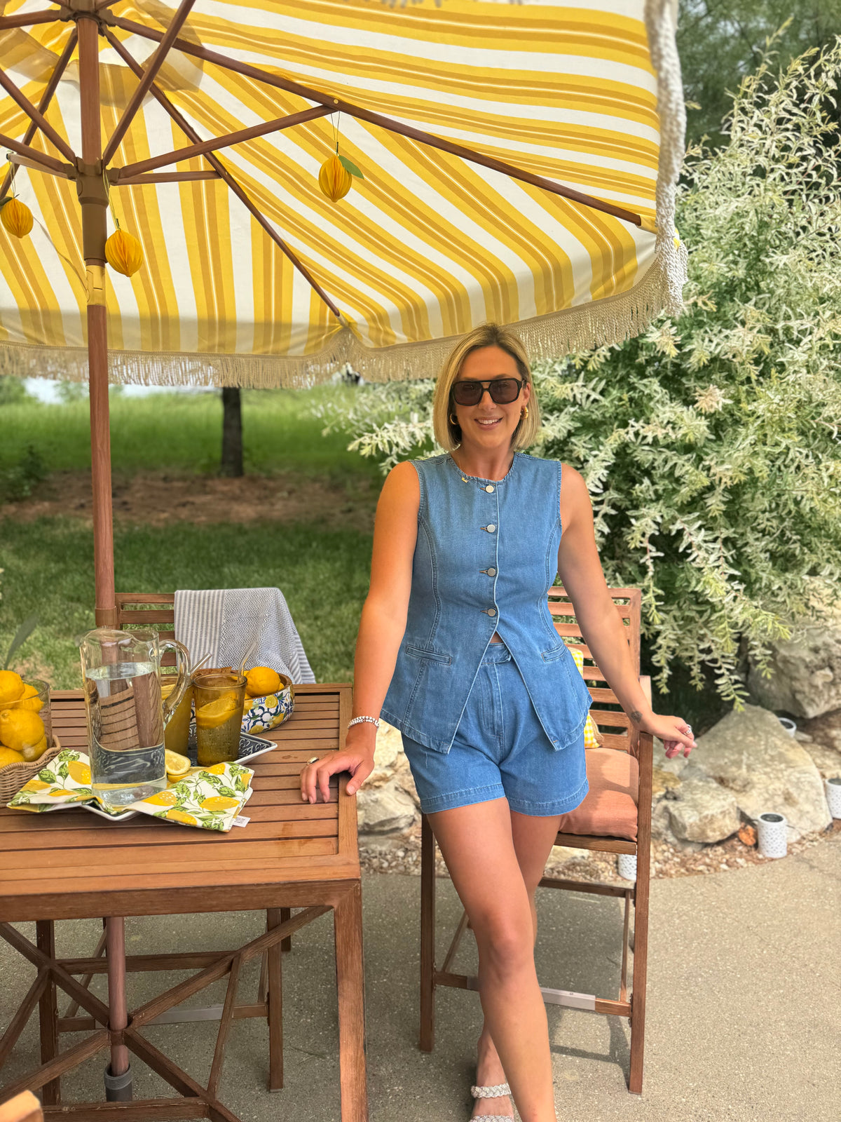 Denim Trouser Shorts