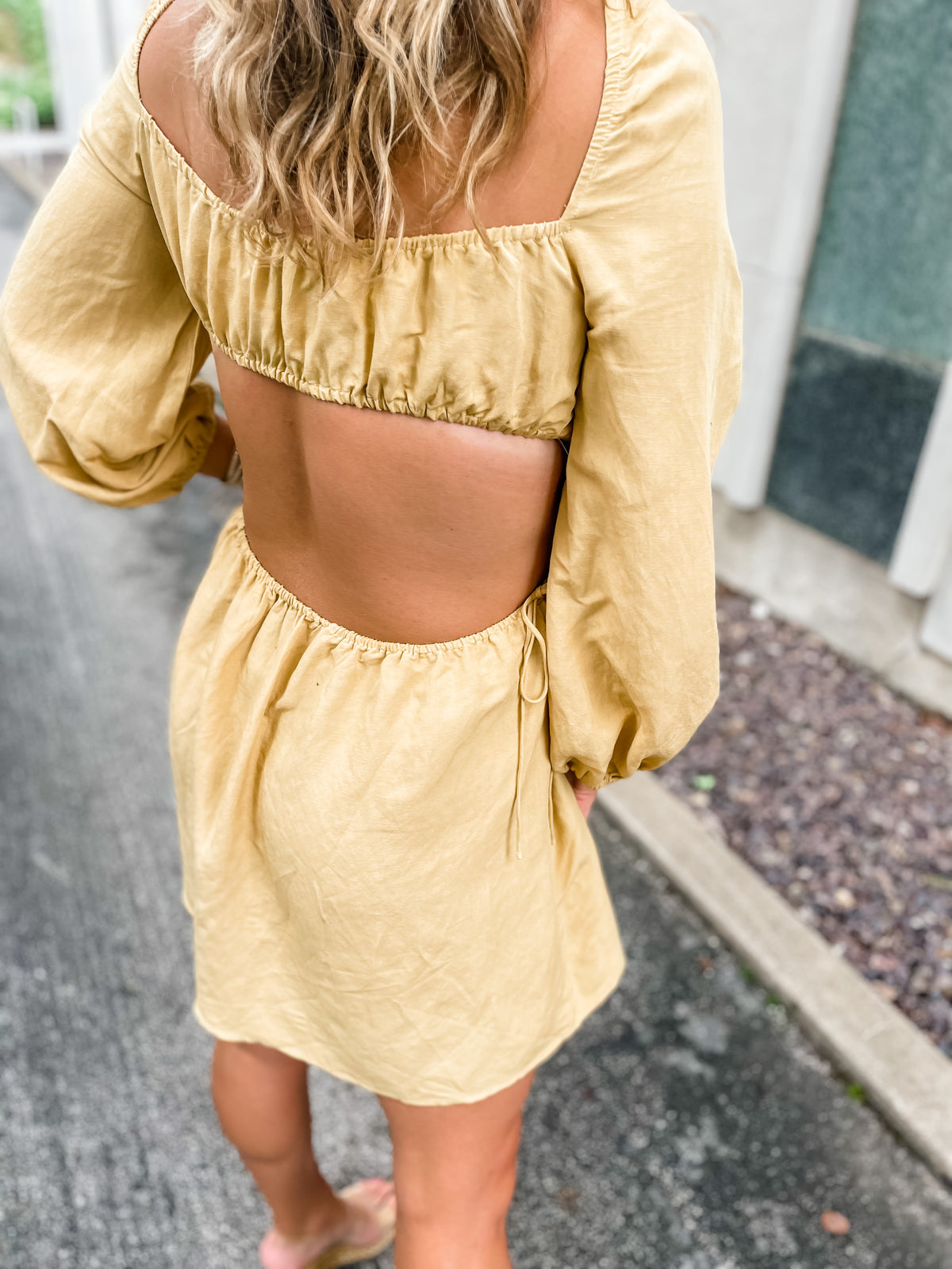 Long Sleeve Cut Out Mini Dress