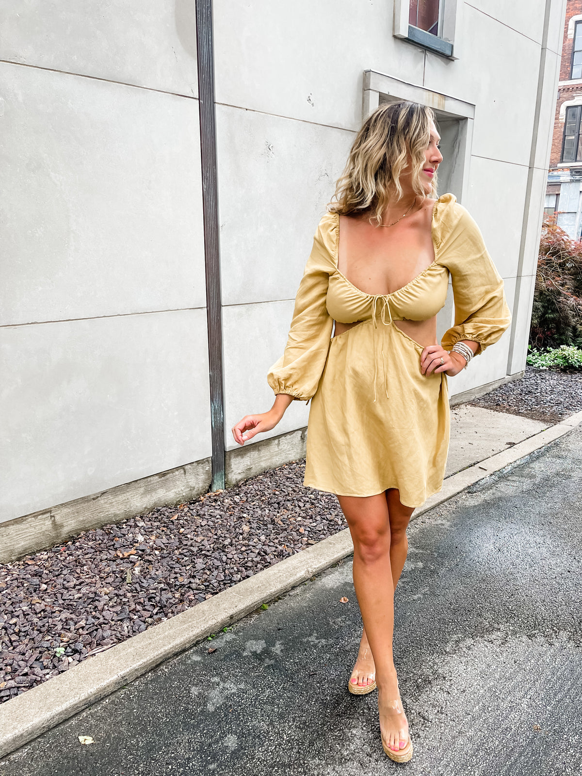 Long Sleeve Cut Out Mini Dress