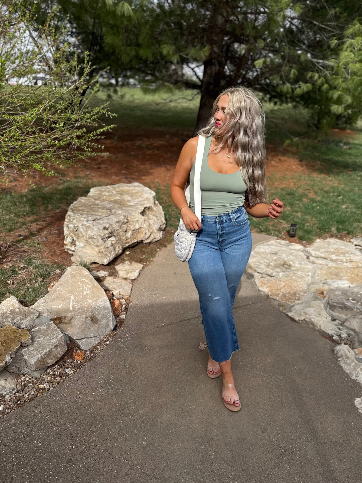 Green Tea Seamless Lined Tank Top