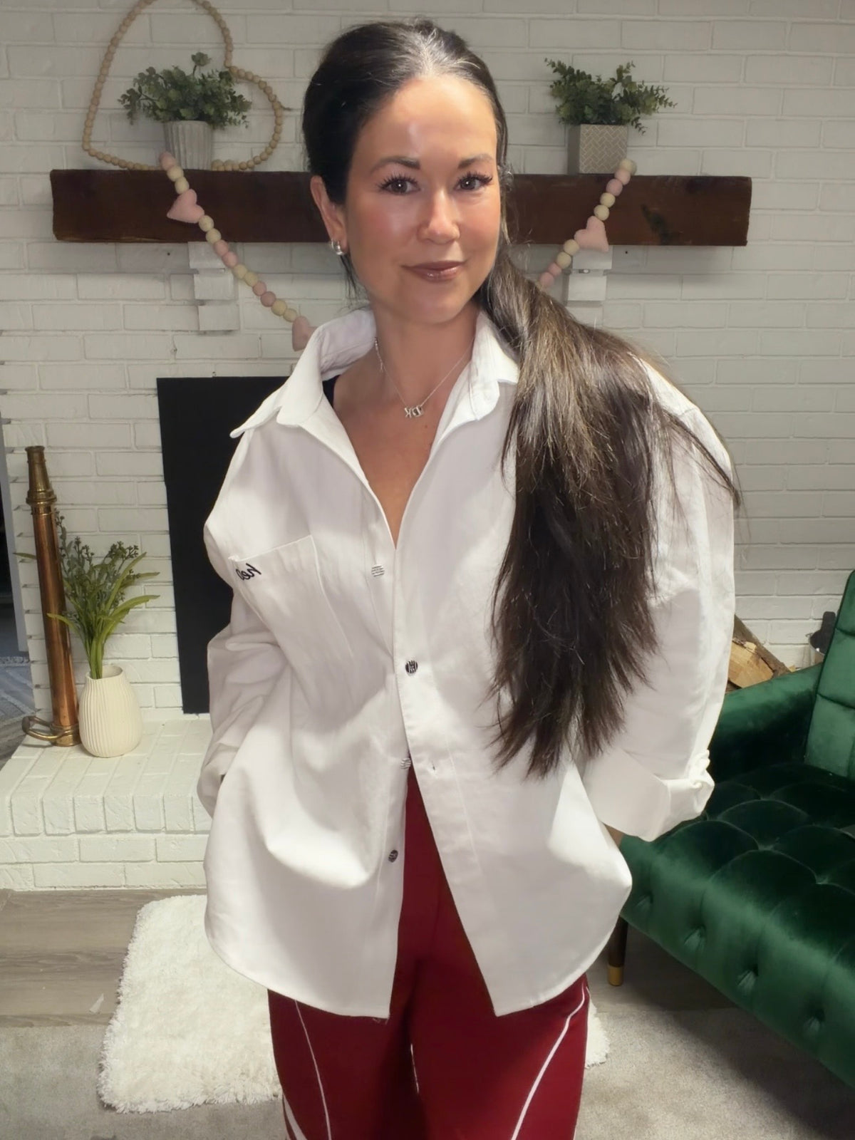 White Button Front Hello Shacket | Women's Shirt Jacket