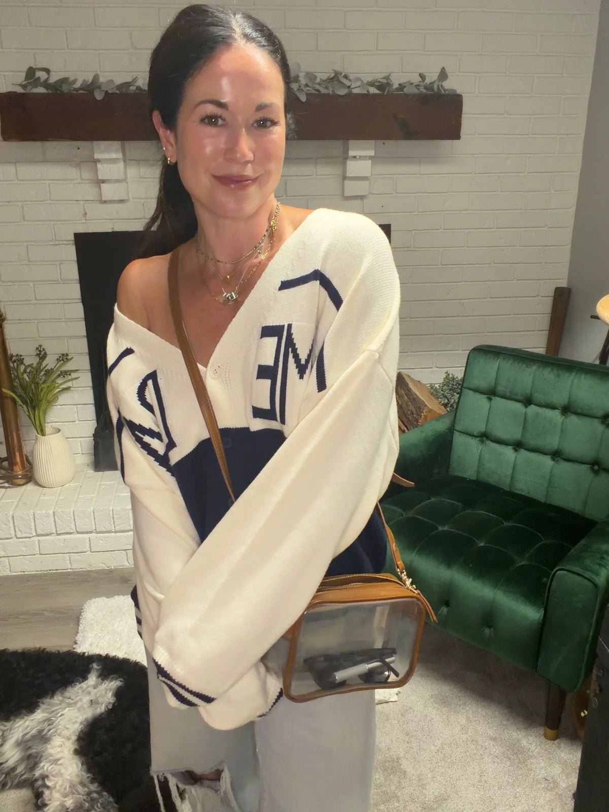 Navy Game Day Cardigan