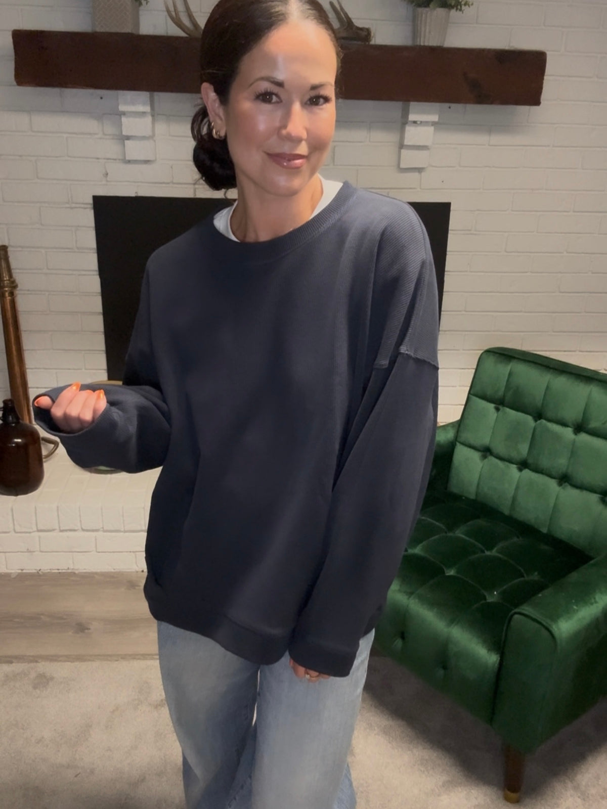 Navy Loose Fit Pullover