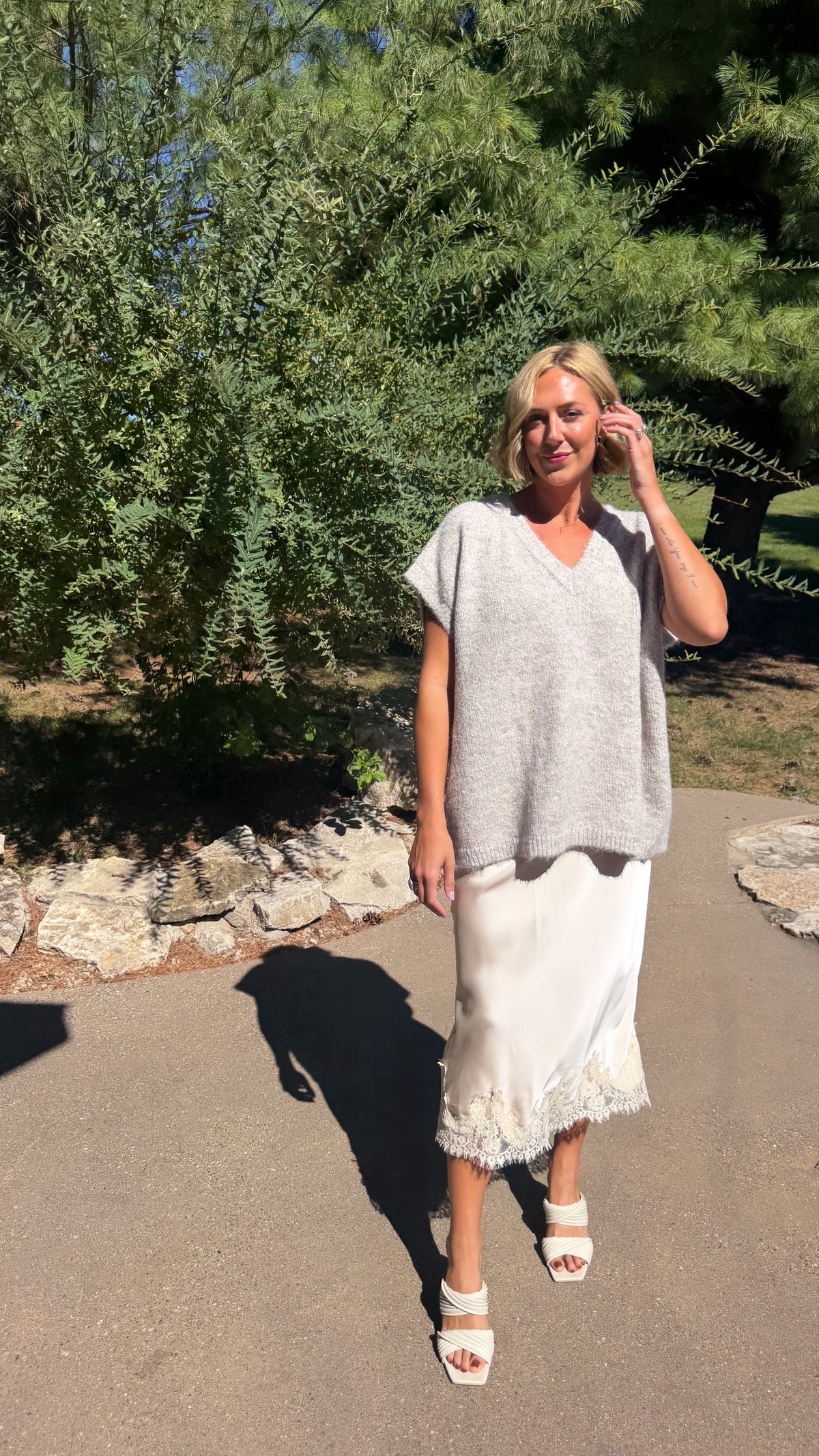 Oatmeal Oversized Sleeveless Sweater