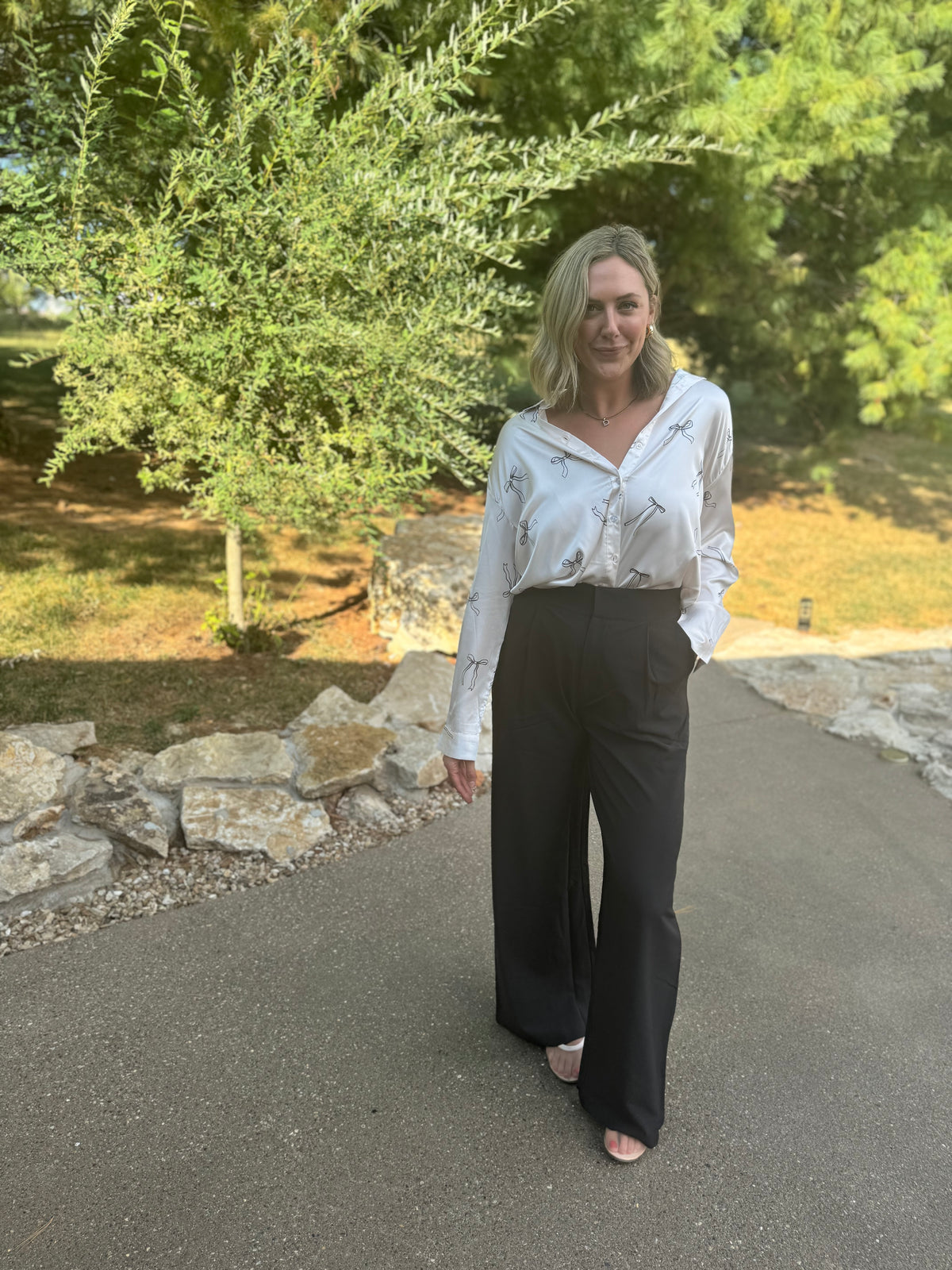 Black High Waisted Wide Leg Trousers