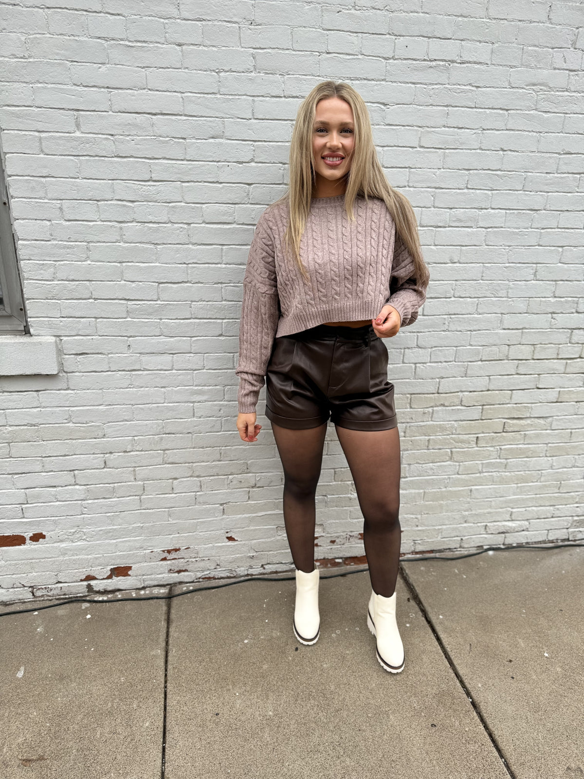 Chocolate Faux Leather Shorts