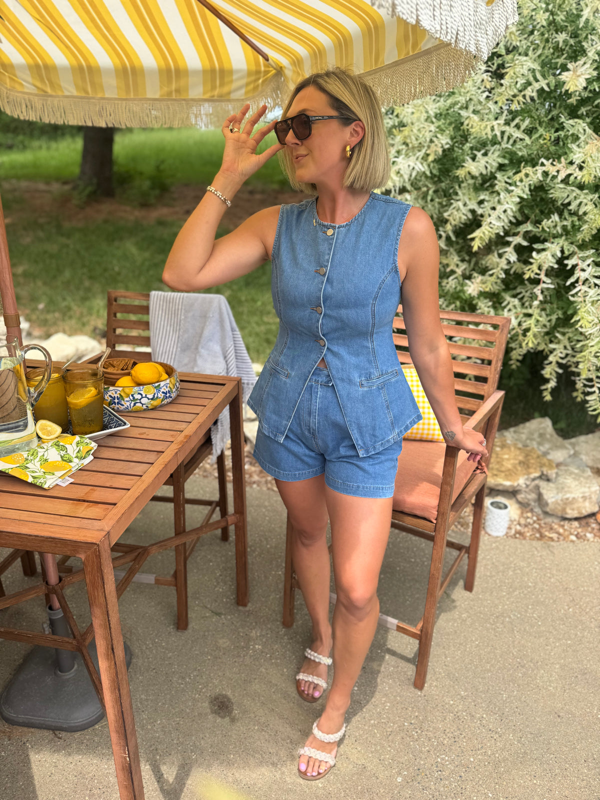Denim Trouser Shorts