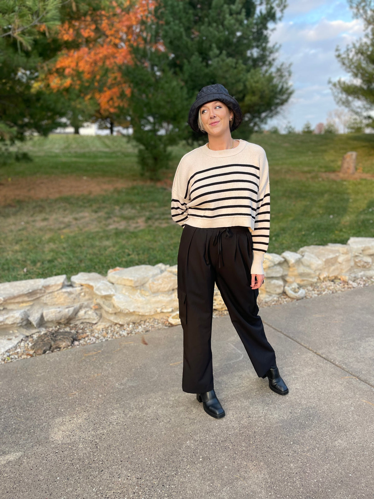 Black Wide Leg Cargo Pants