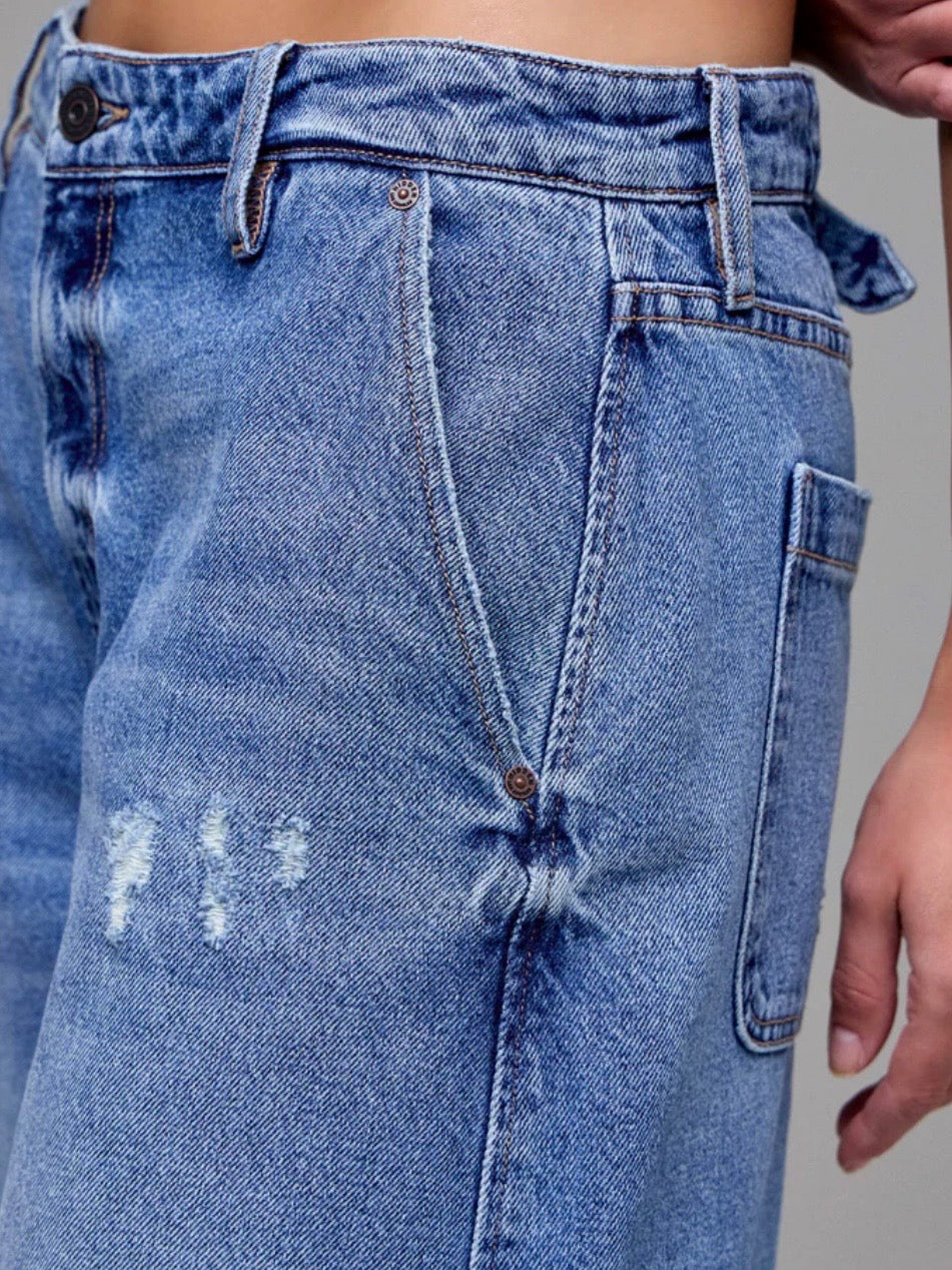 Sammie Baggy Barrel Back Buckle Jean