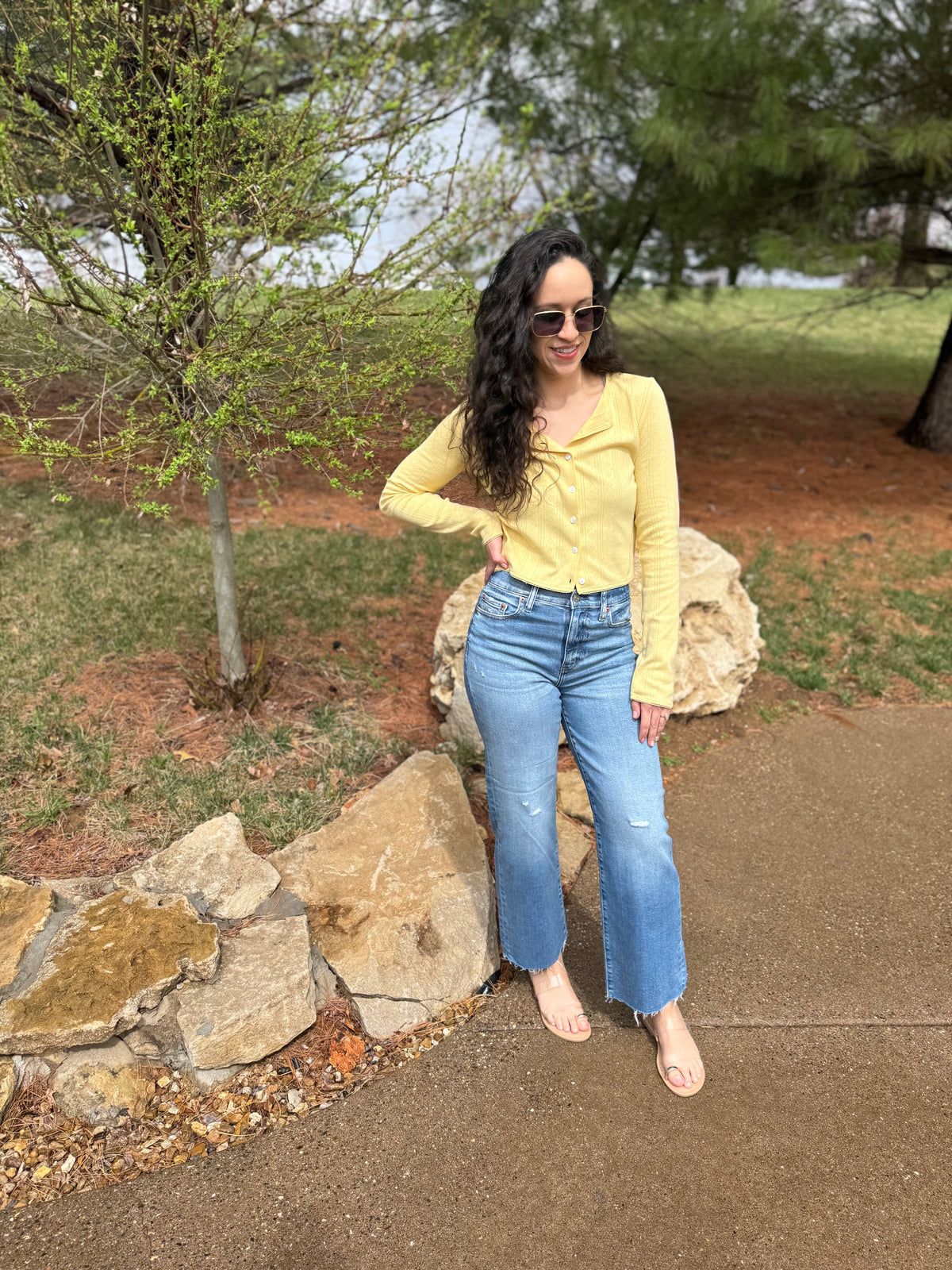 Butter Yellow Pointelle Cardigan