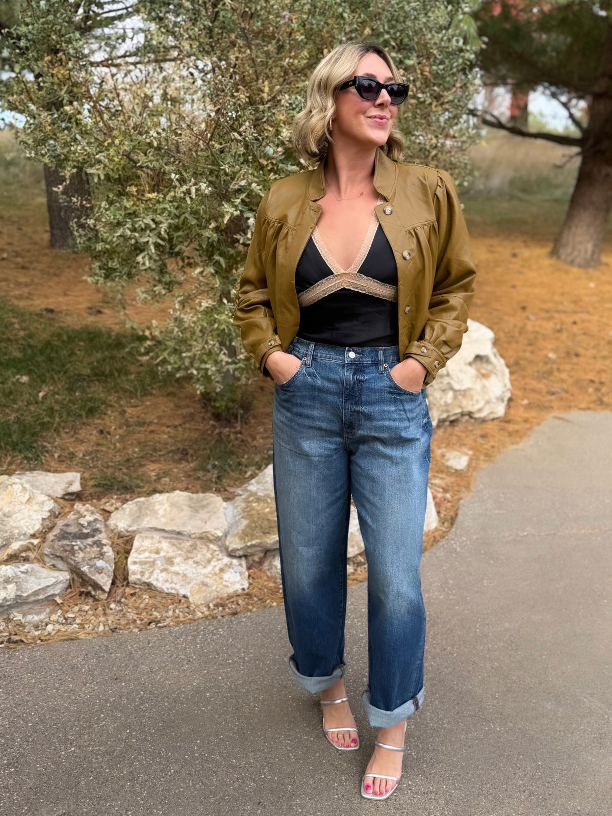 Olive Brown Super Soft Bubble Hem Jacket