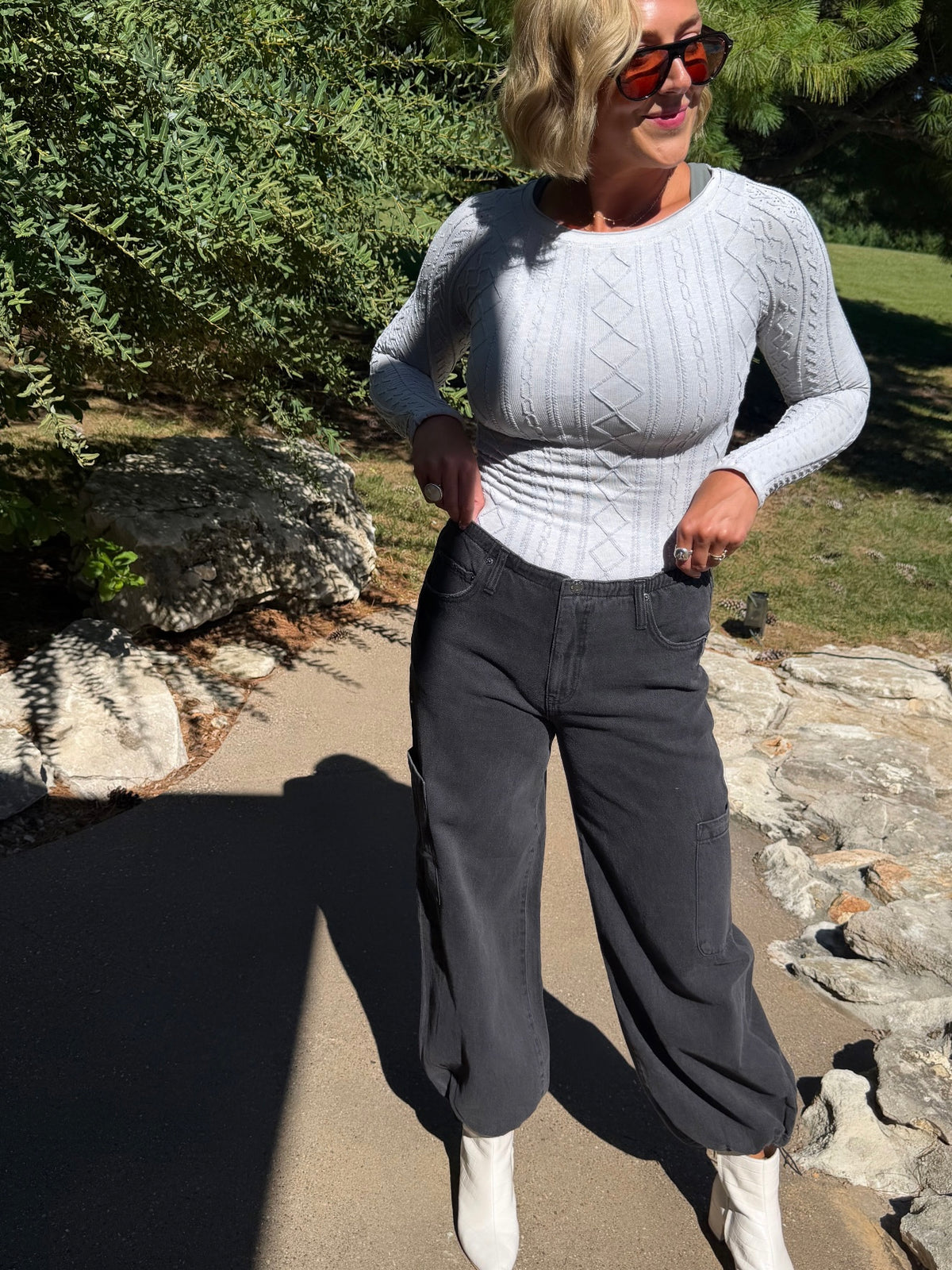 Mirage Mid-Rise Cargo Harem Pant - Eclipse