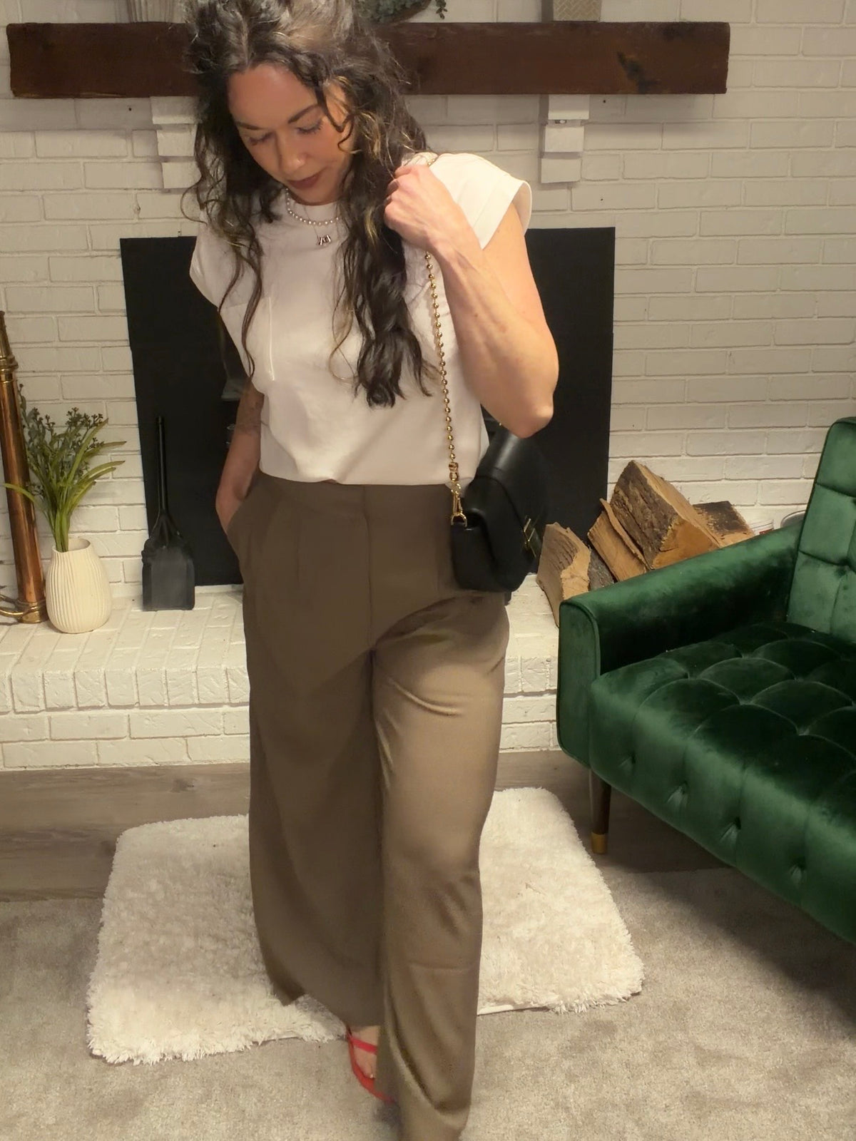 Light Brown Wide Leg Trouser