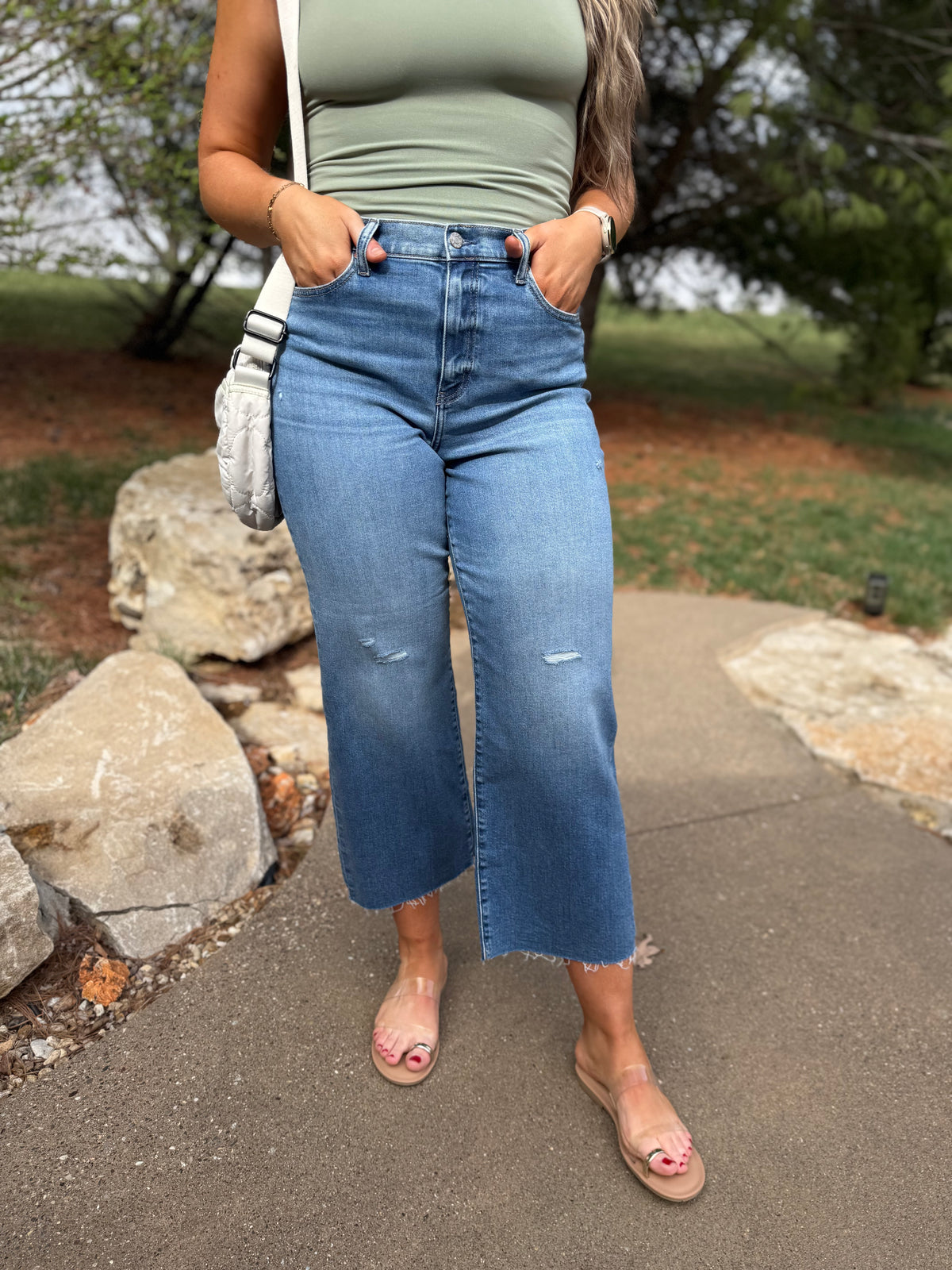 Daze Pleaser High Rise Cropped Jean