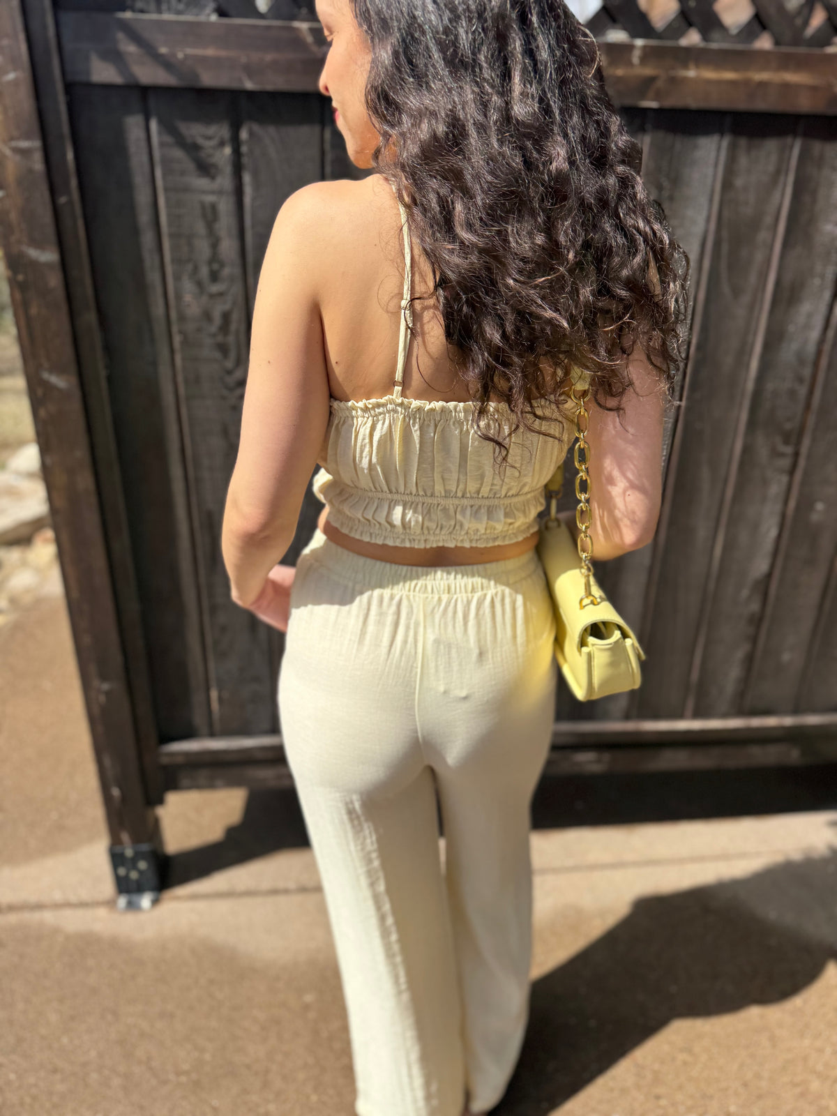 Butter Yellow Cropped Cami Top