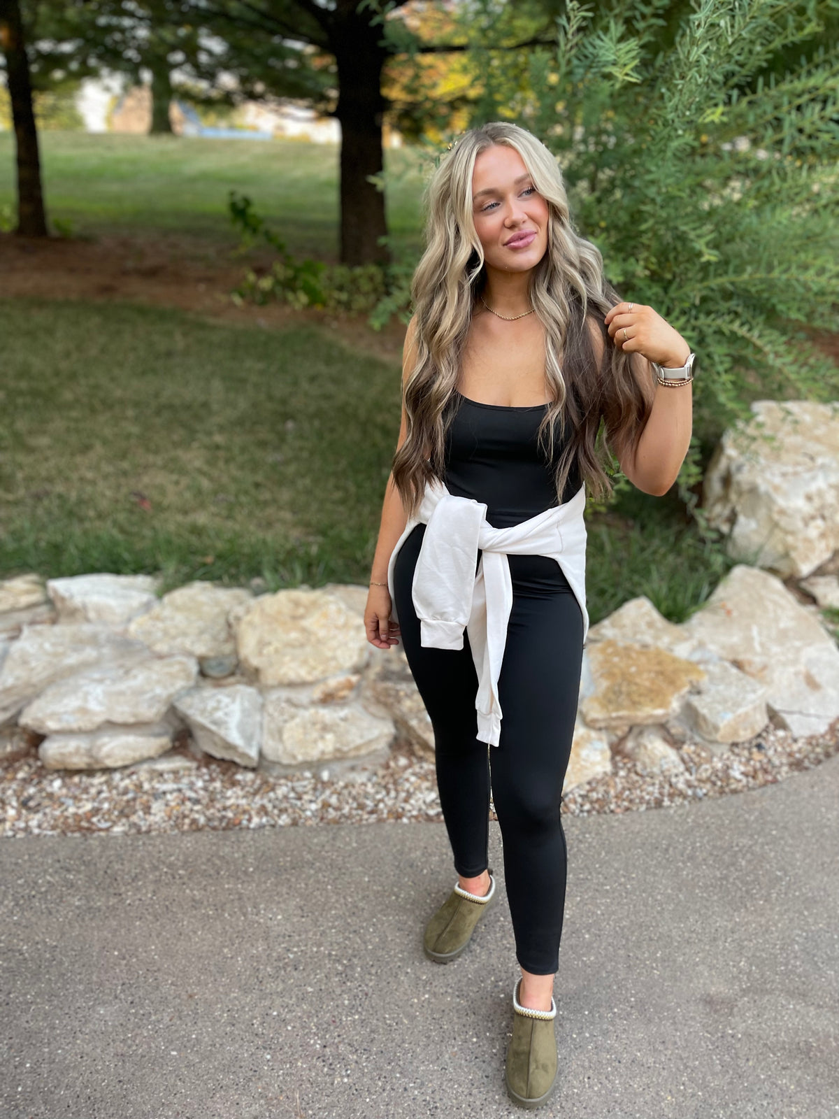 Black Sleeveless Spandex Onesie