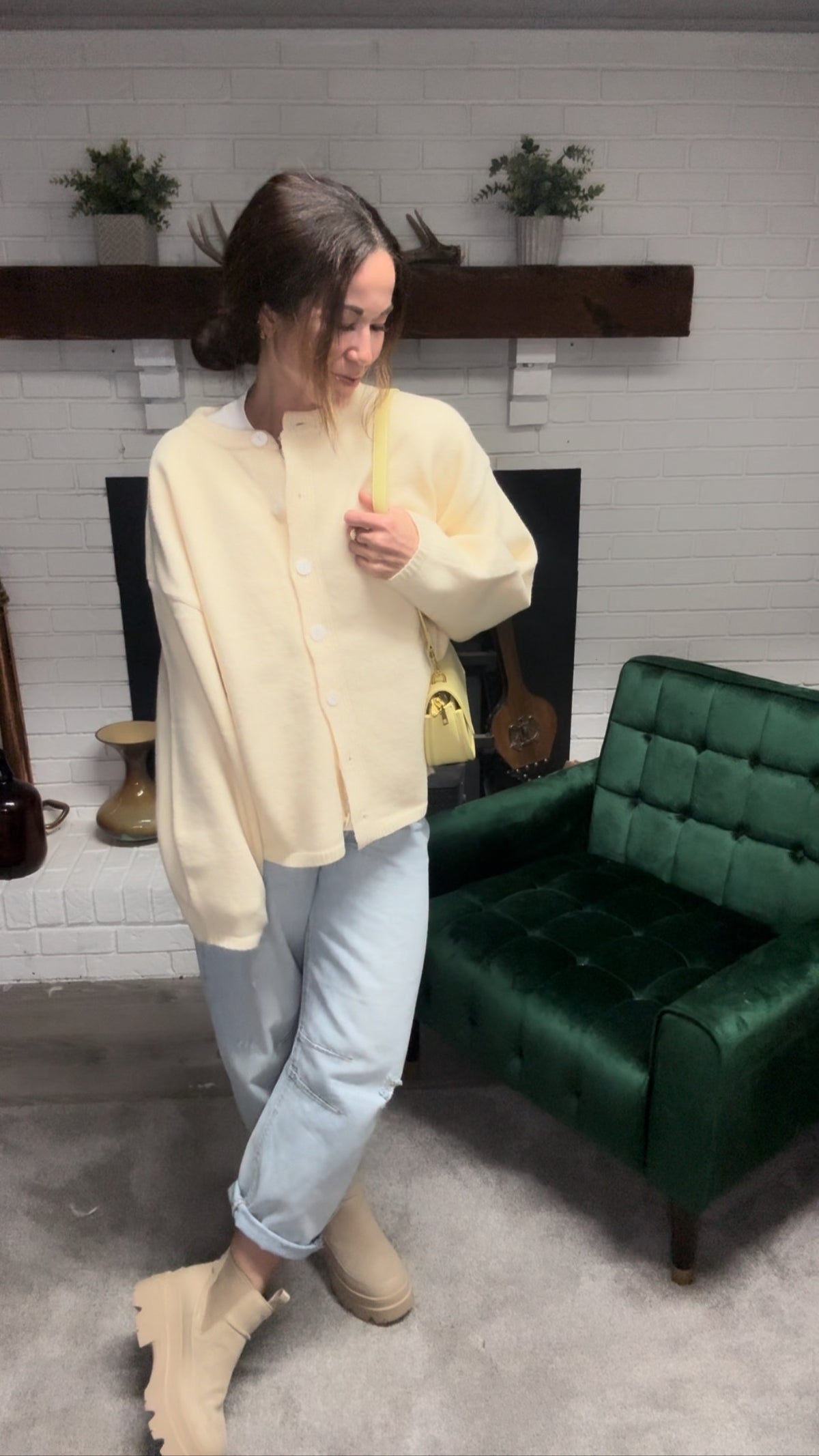 Butter Yellow Oversized Cardigan