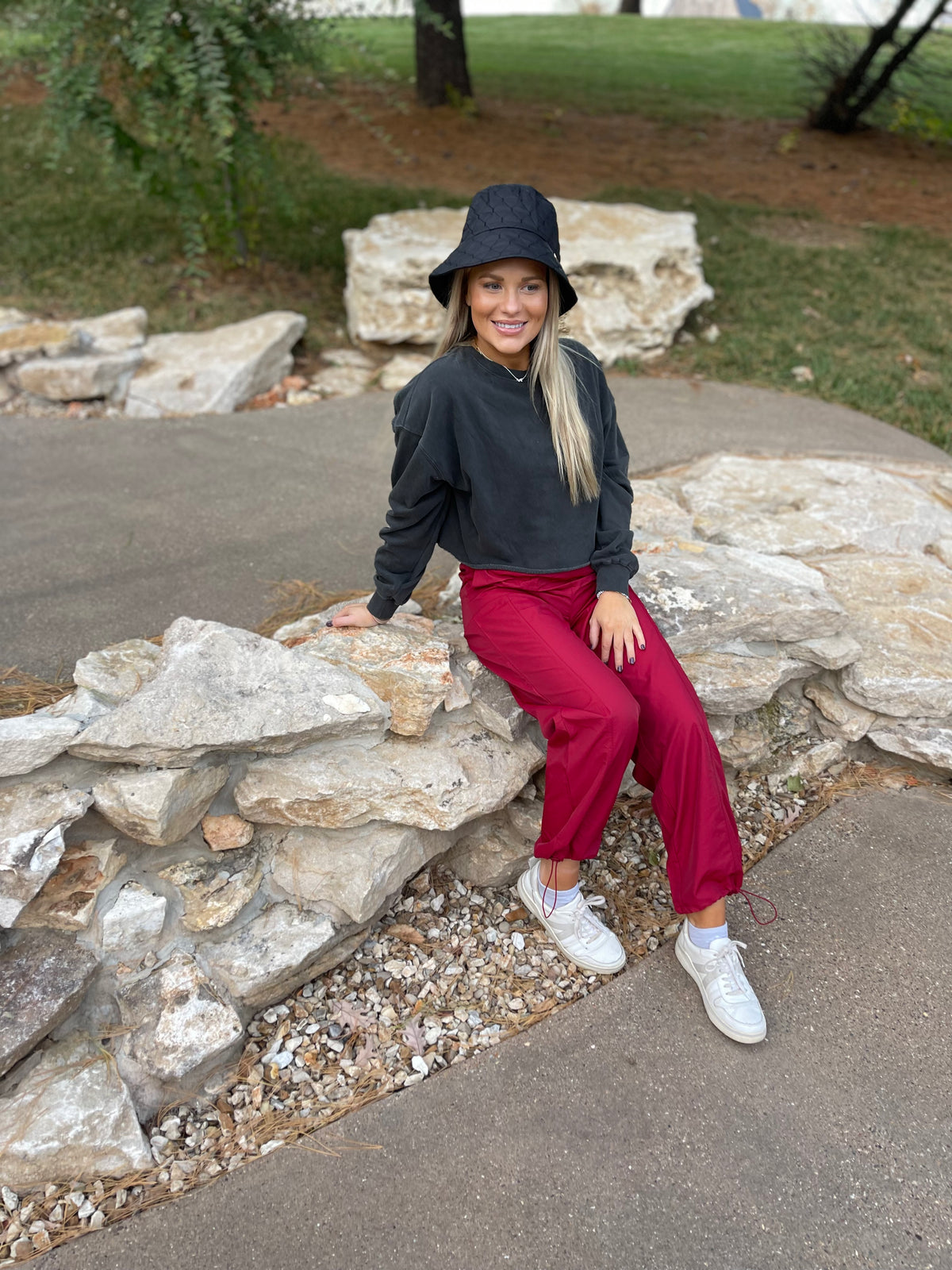 Charcoal Cropped Sweatshirt