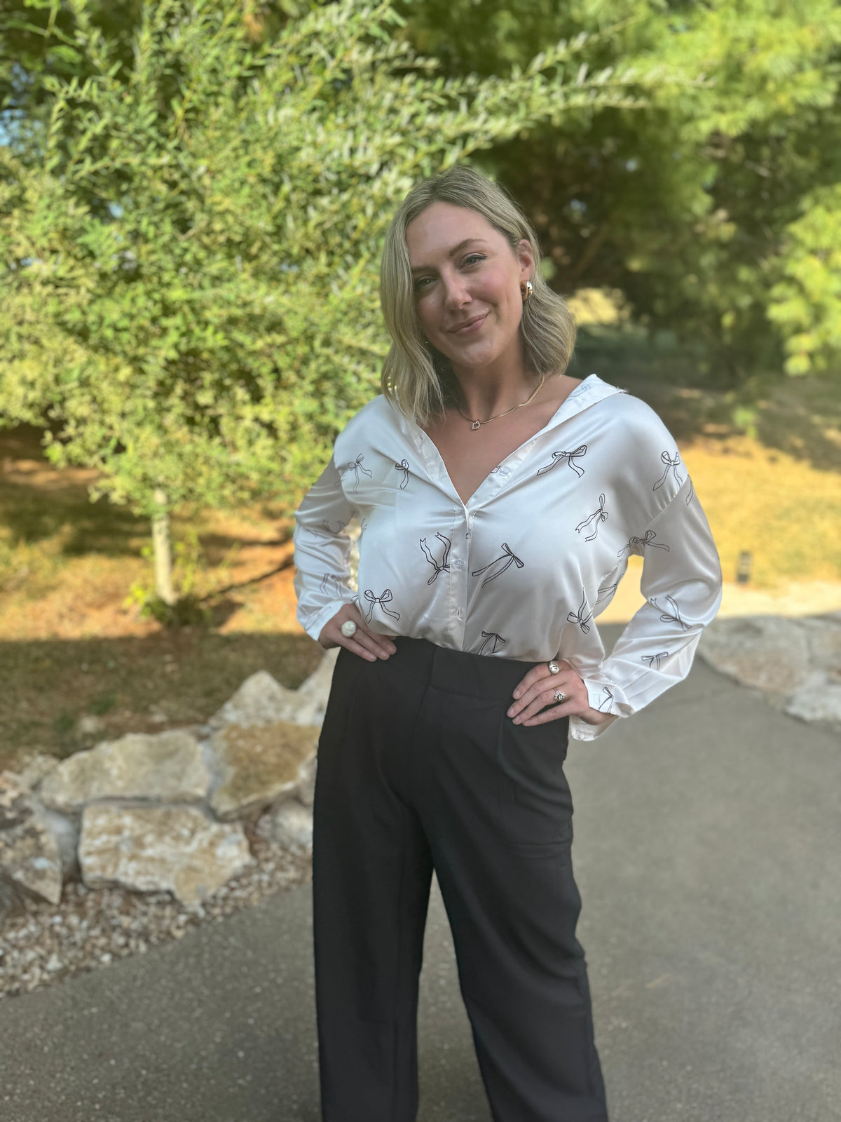 Black High Waisted Wide Leg Trousers