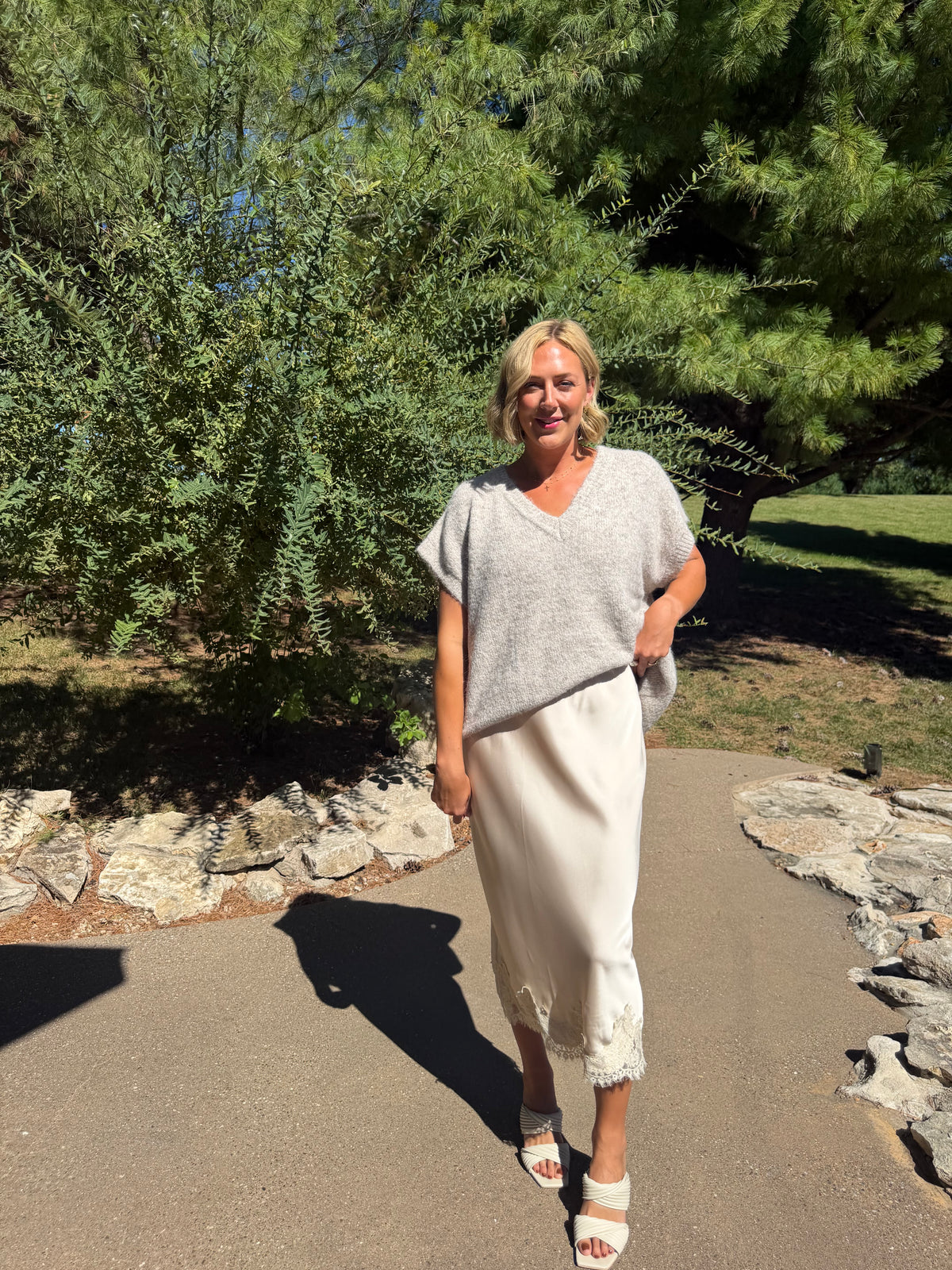 Oatmeal Oversized Sleeveless Sweater