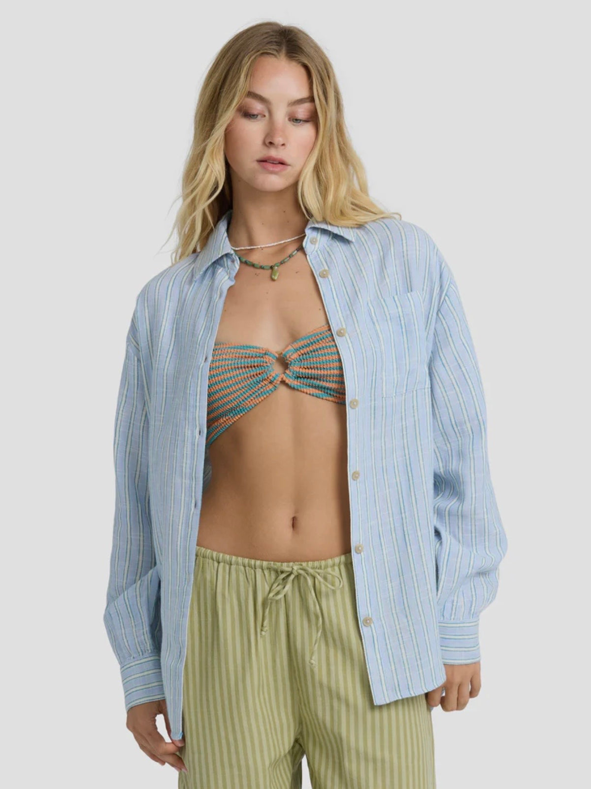 Wanderer Printed Long Sleeve Top - Twilight Blue