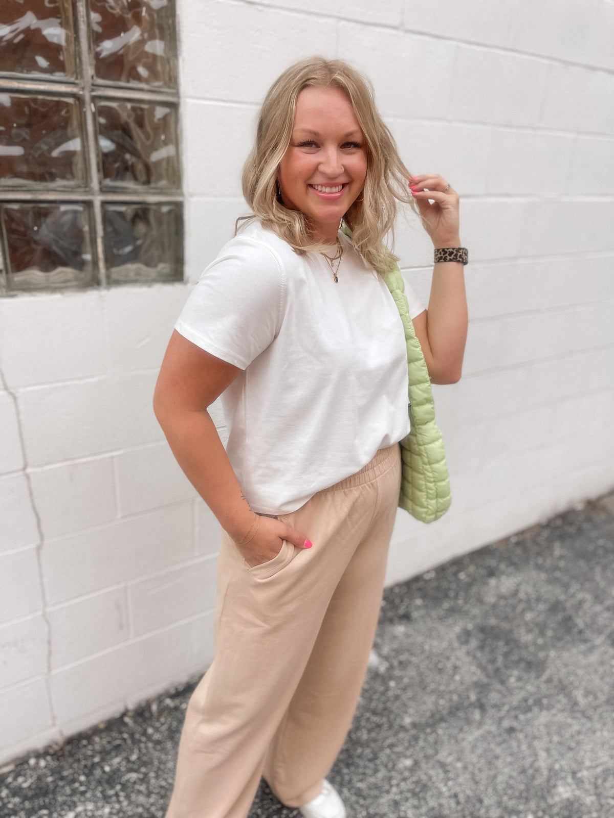 Lime Quilted Slouchy Bag