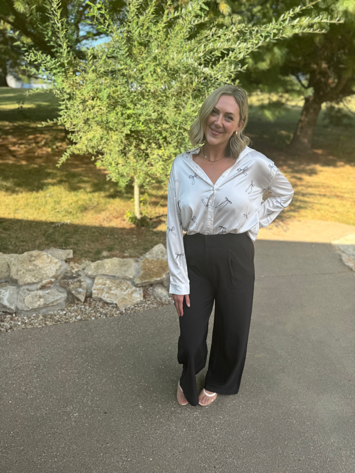 Black High Waisted Wide Leg Trousers