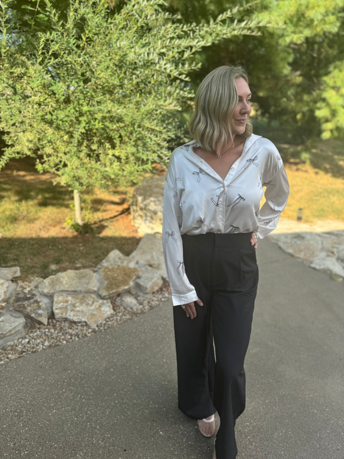 Black High Waisted Wide Leg Trousers