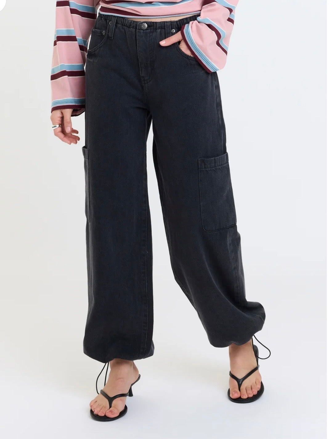 Mirage Mid-Rise Cargo Harem Pant - Eclipse