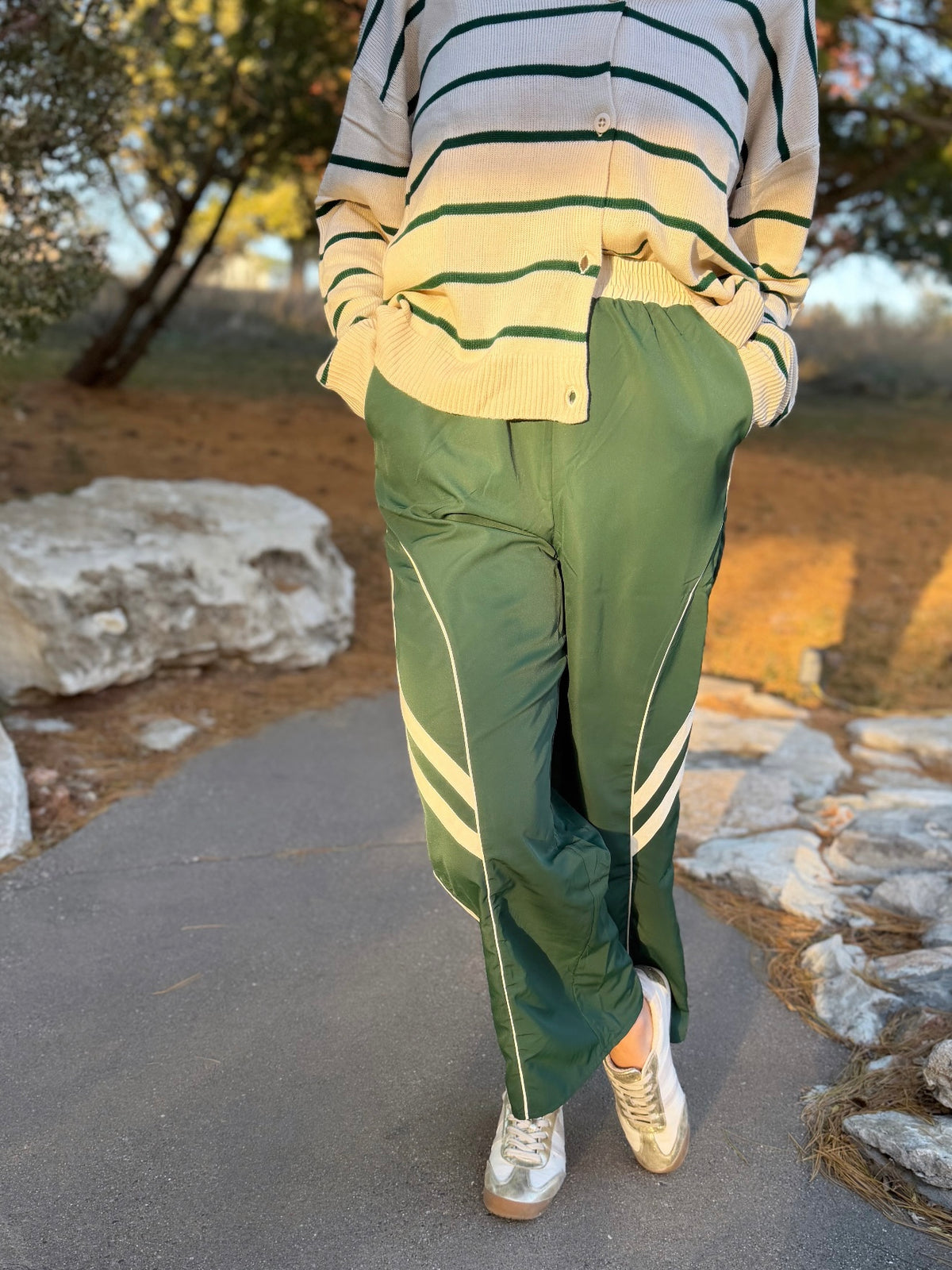 Forest Green Parachute Pants