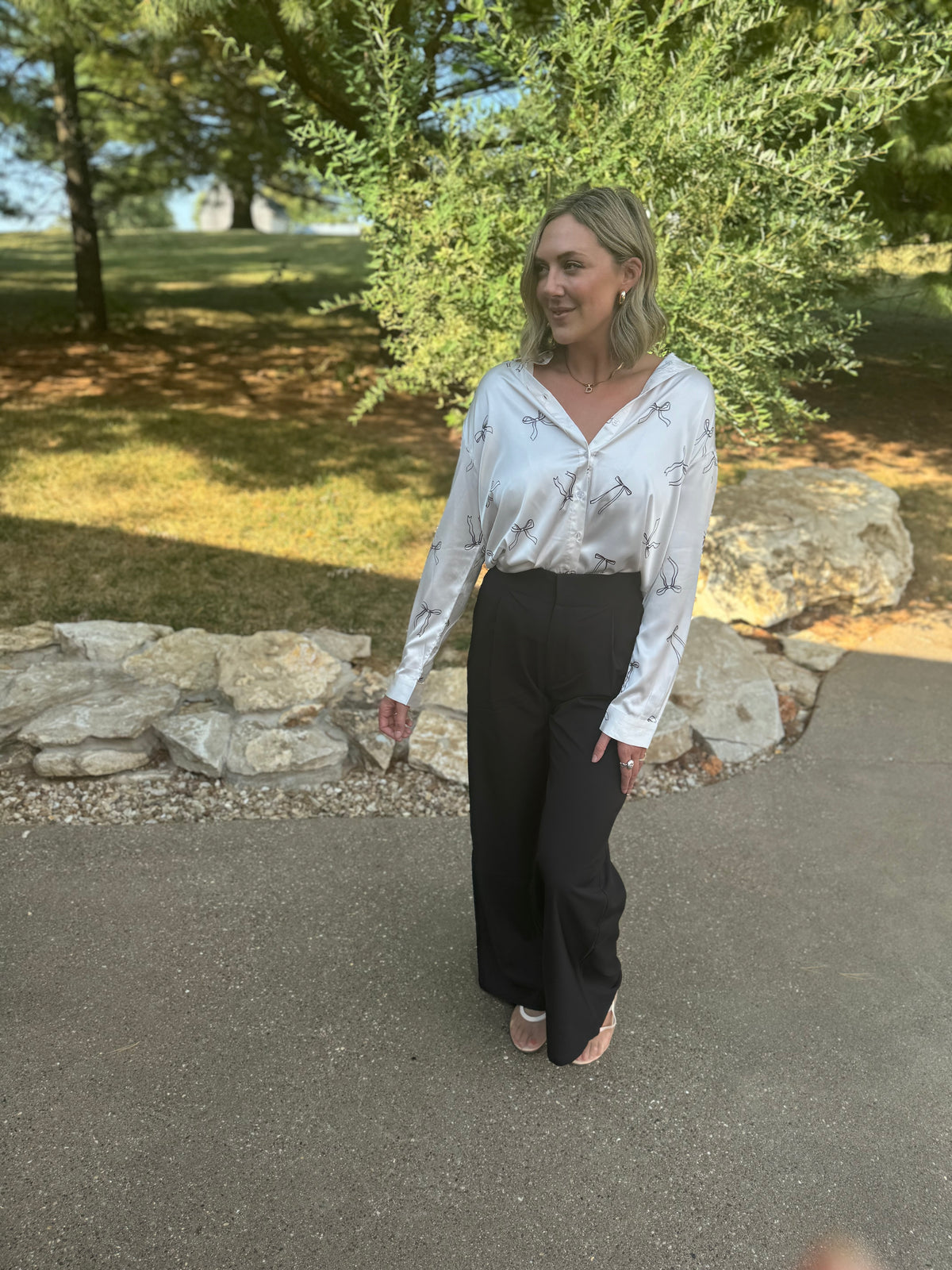 Black High Waisted Wide Leg Trousers