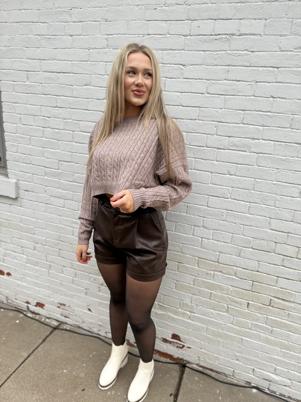 Chocolate Faux Leather Shorts