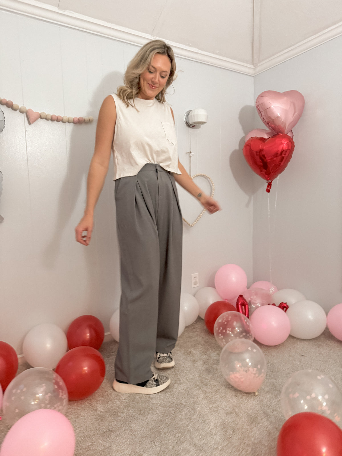 Grey High Waisted Trouser