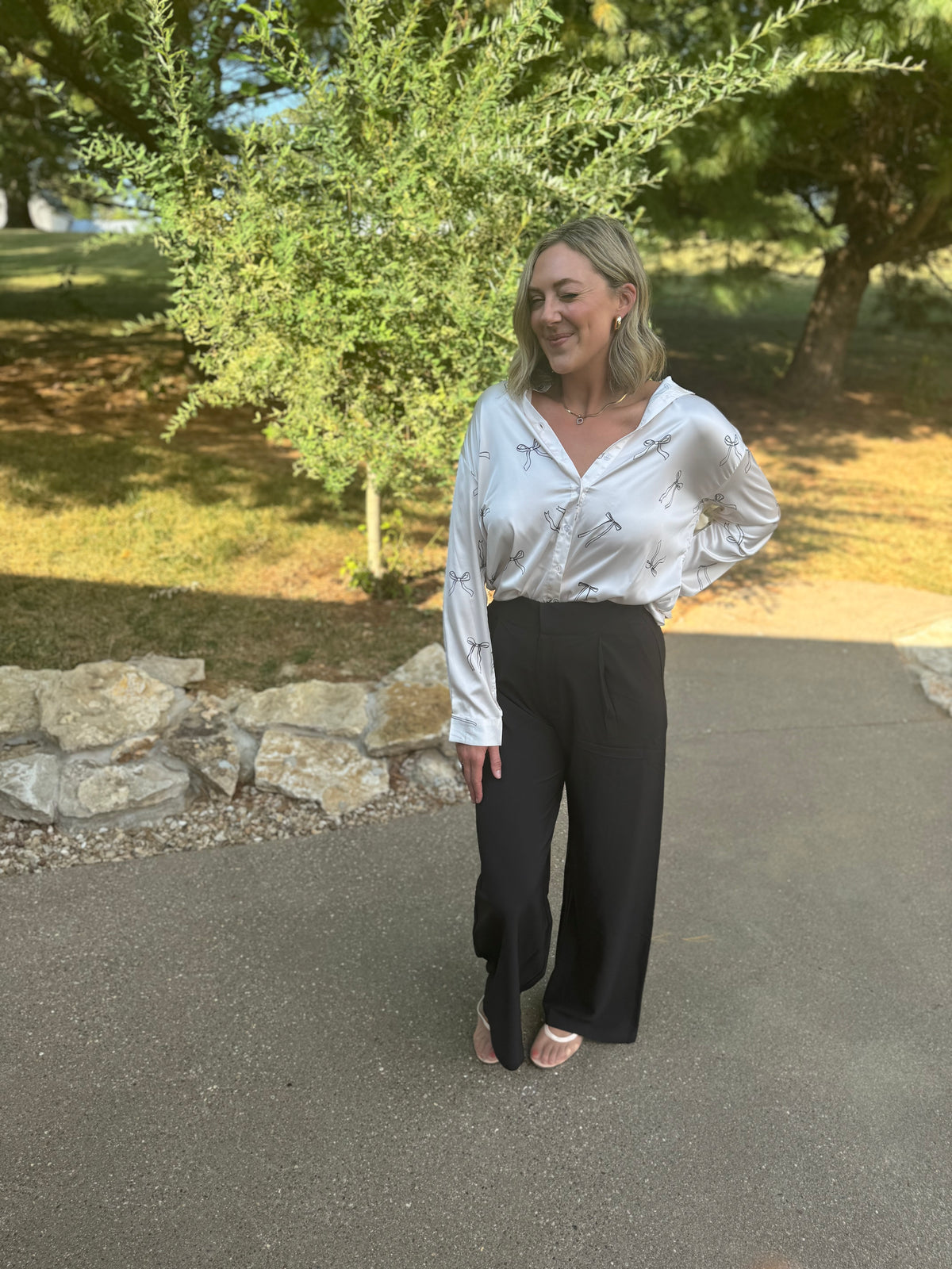 Black High Waisted Wide Leg Trousers