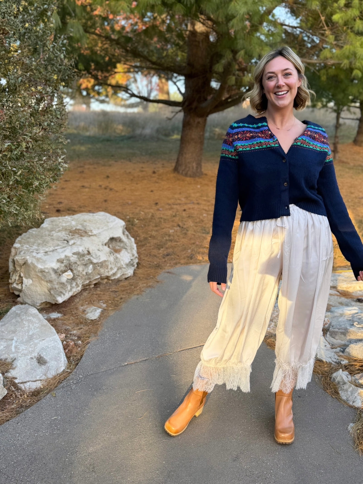 Navy Argyle Cardigan