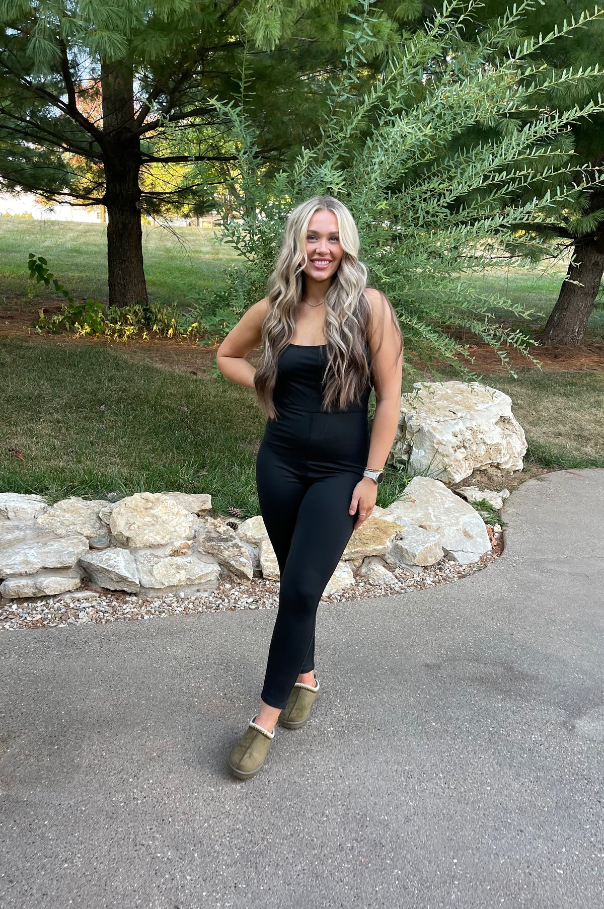 Black Sleeveless Spandex Onesie