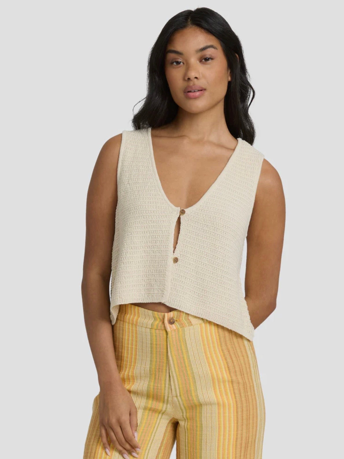 Need Now Sweater Tank - White Cap