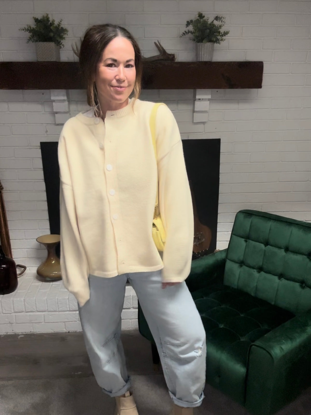 Butter Yellow Oversized Cardigan