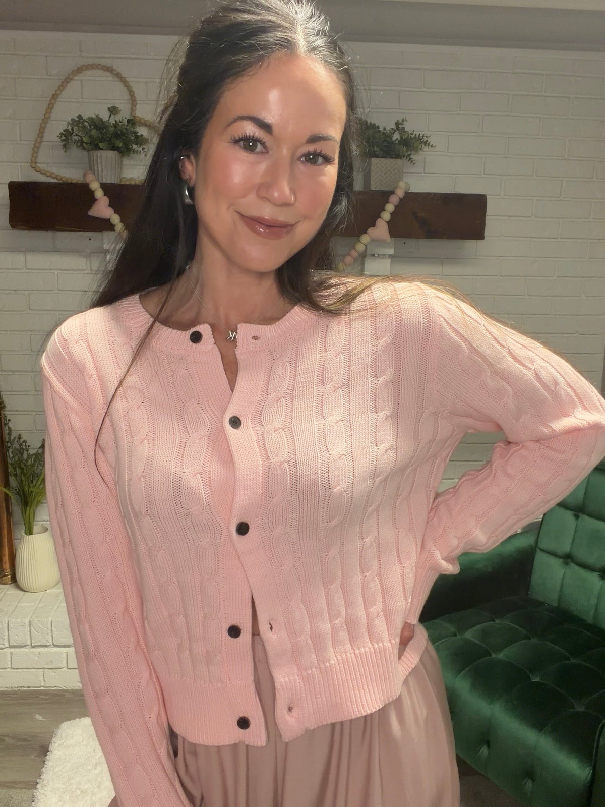English Rose Cable Knit Cardigan