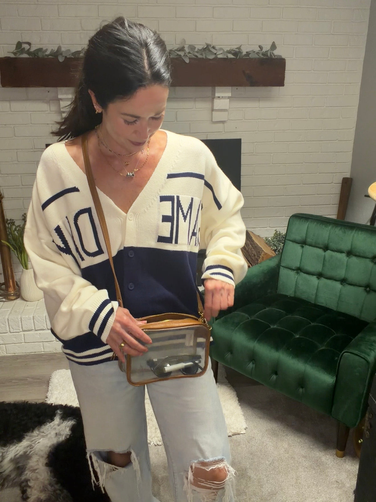Navy Game Day Cardigan