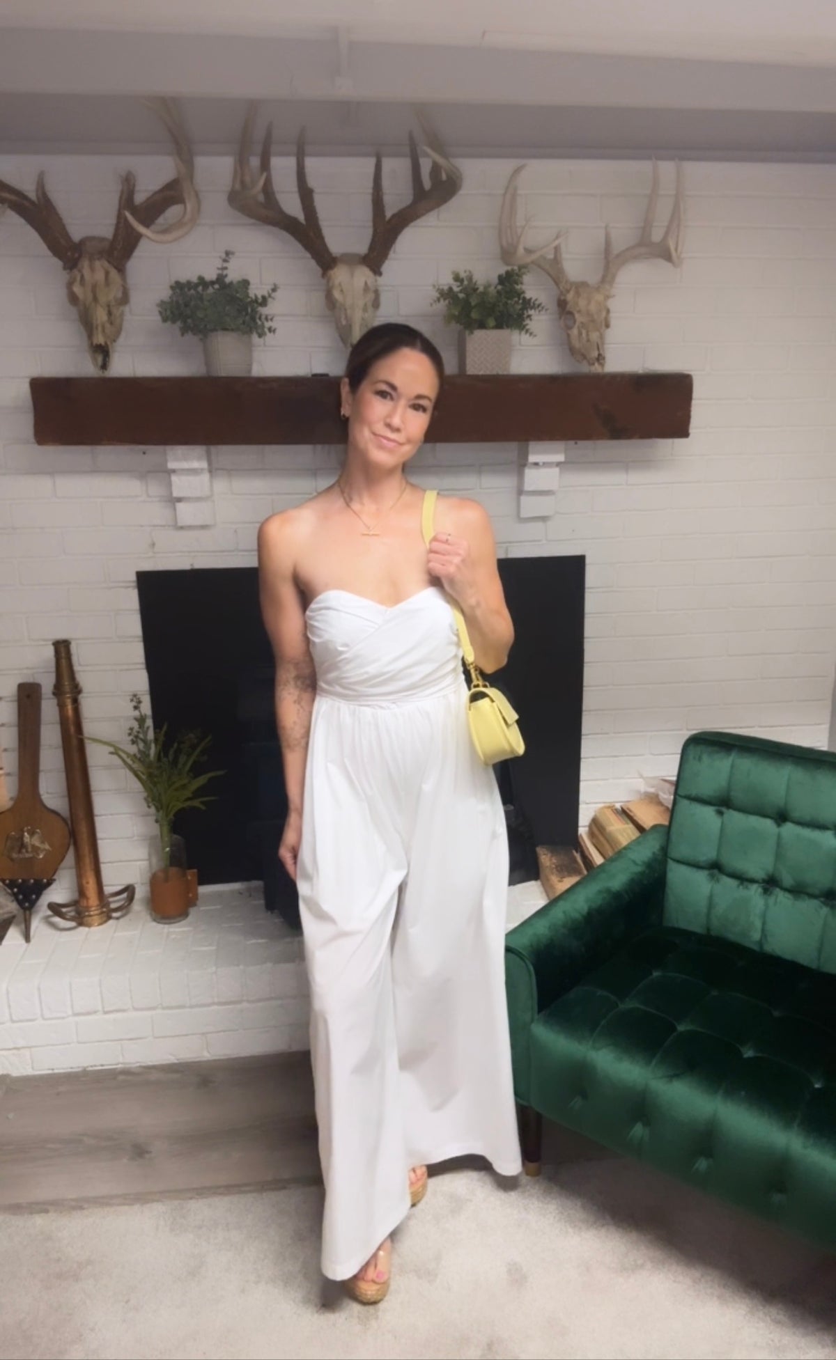 White Wrap Around Tie Wide Leg Jumpsuit