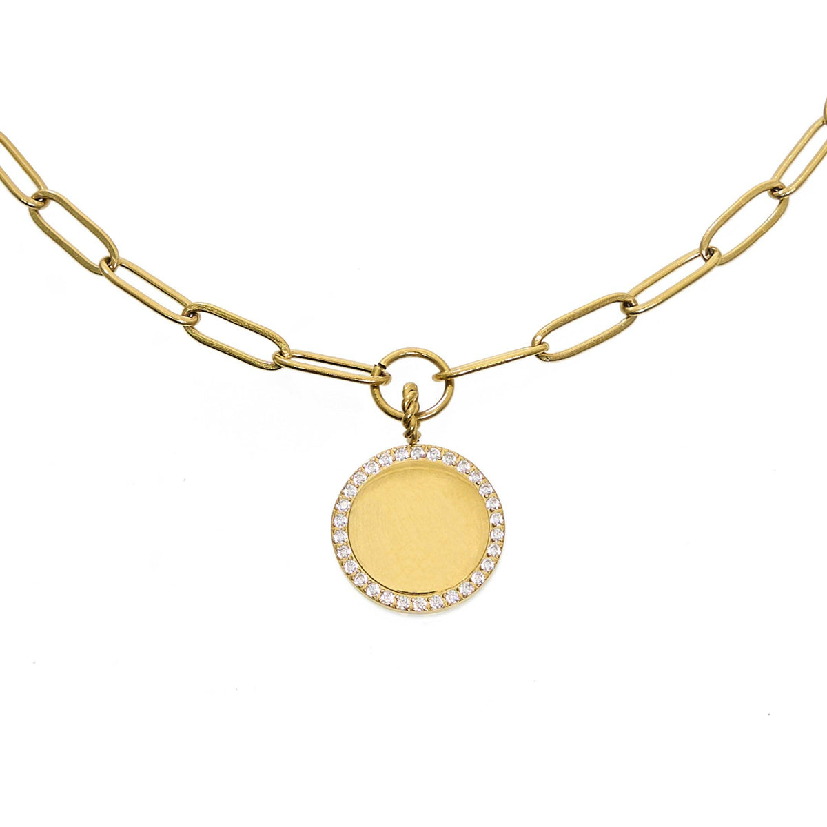 Waterproof Gold Paperclip Coin Necklace (Get it engraved!)
