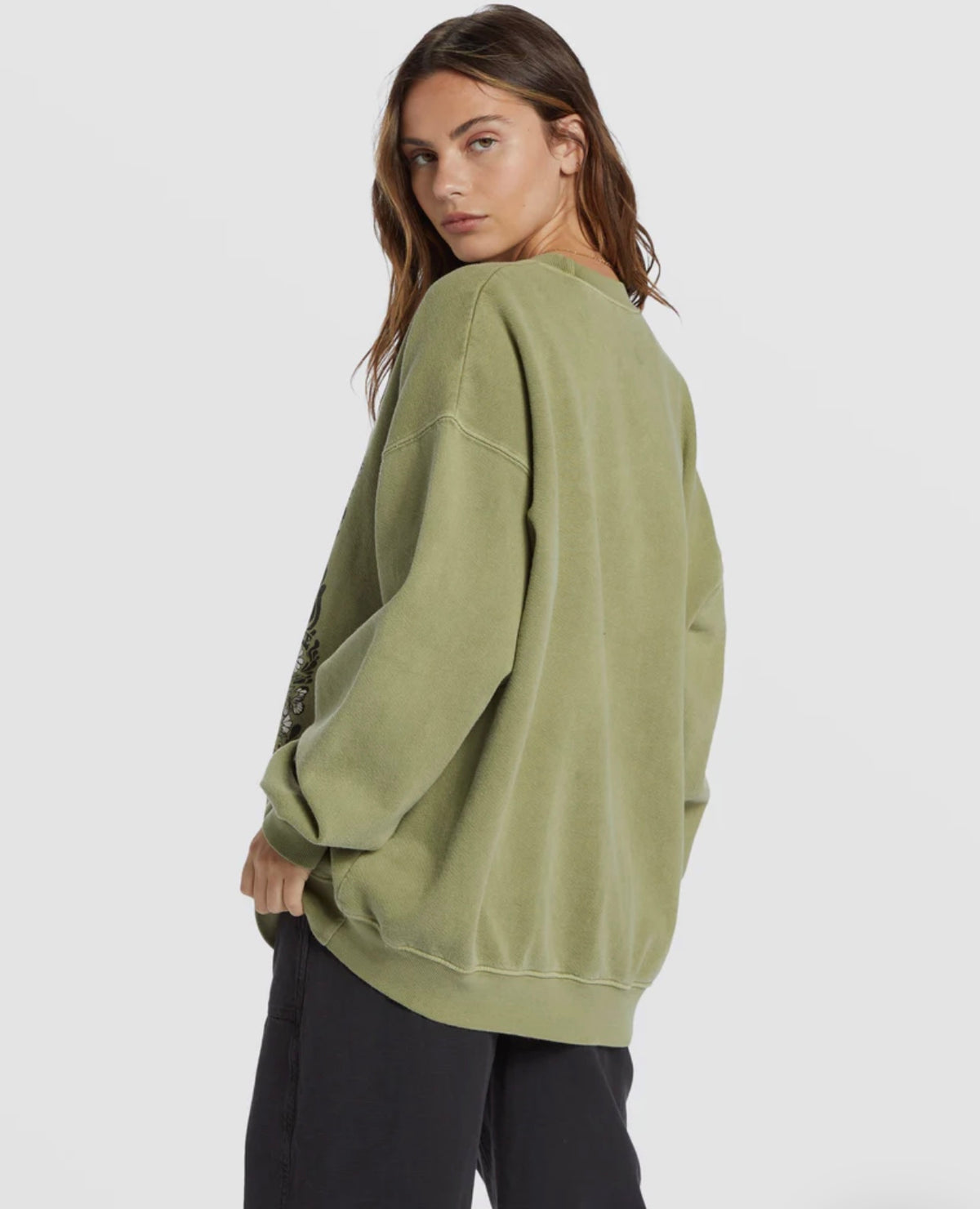 Billabong Ride In Oversized Crewneck Sweatshirt