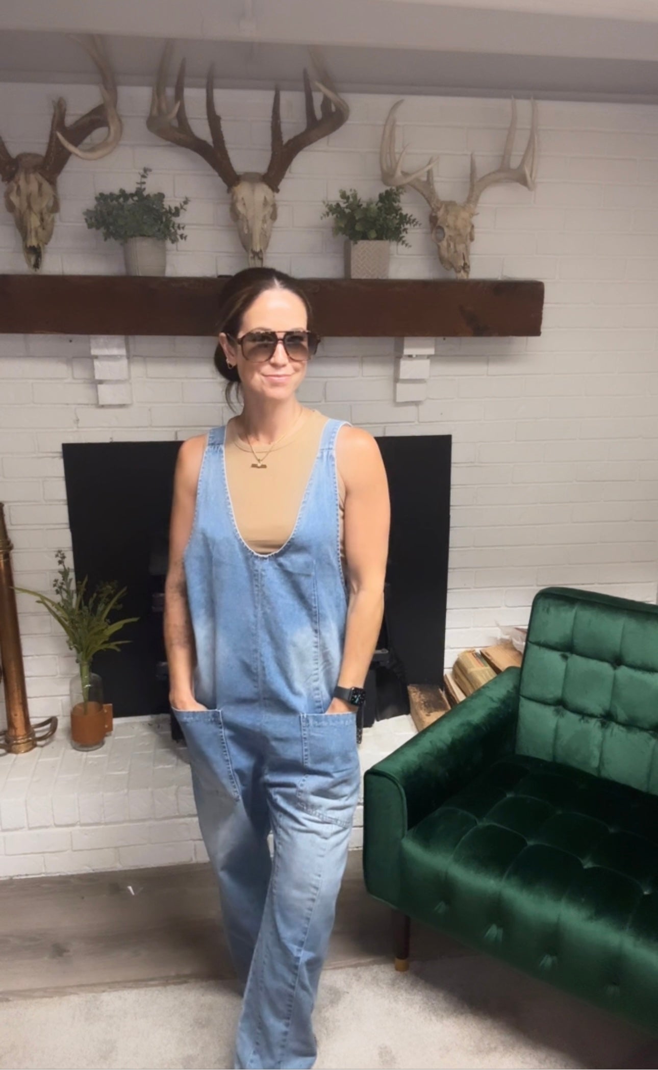 【なあ】BACK OPEN DENIM ALL IN ONE Denim Back Cutout Hyper Sculpt Wide Leg Jumpsuit | Express