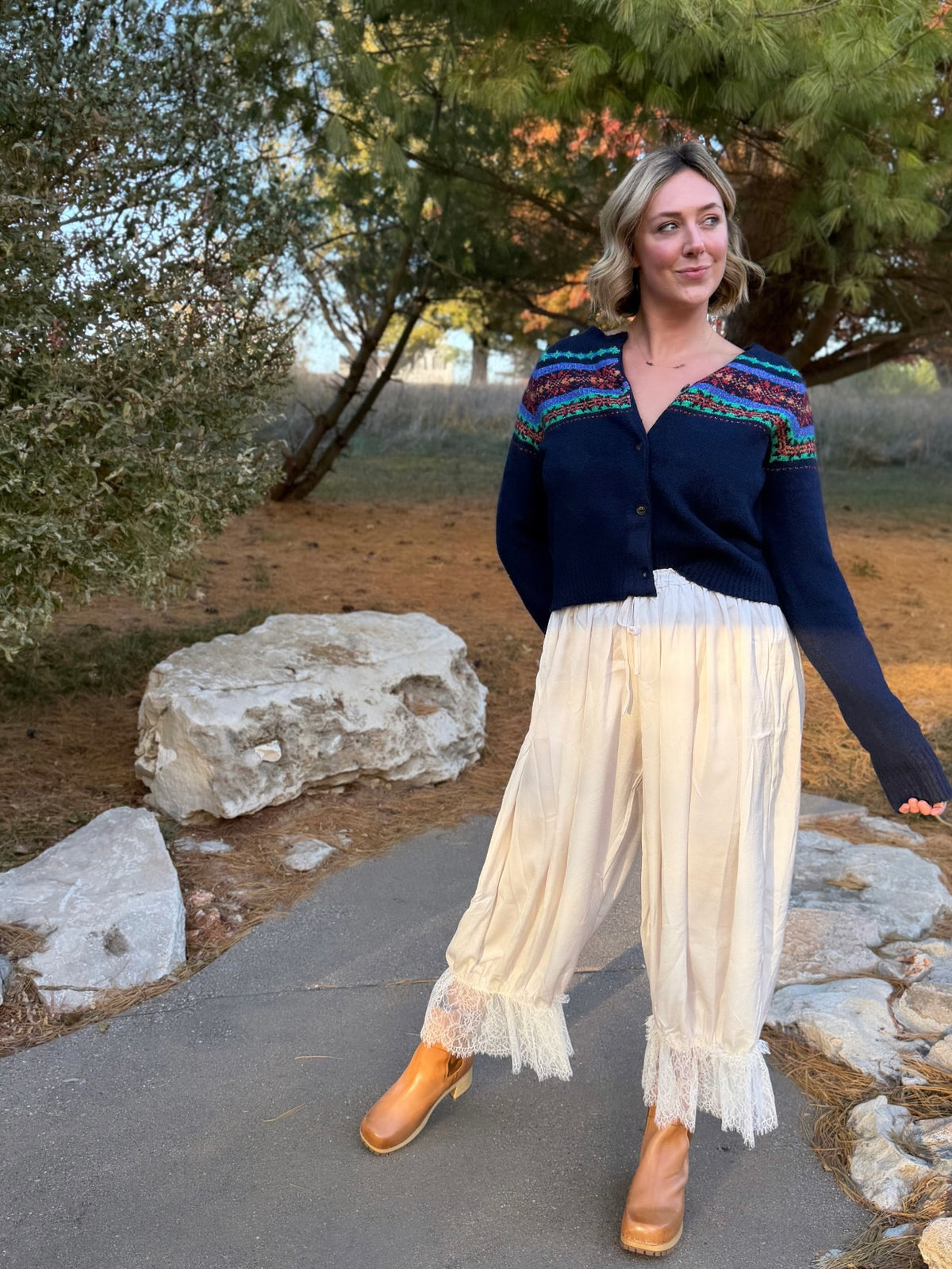 Navy Argyle Cardigan