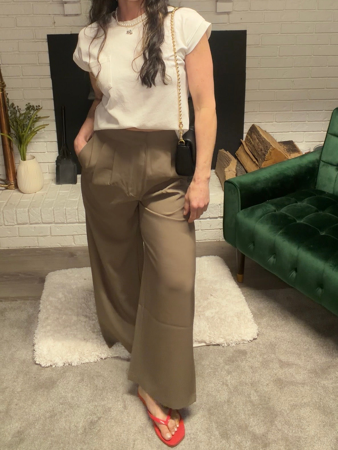 Light Brown Wide Leg Trouser