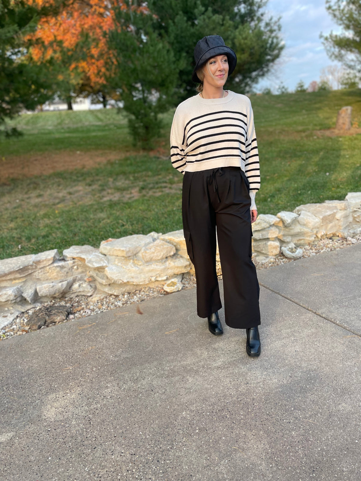 Black Wide Leg Cargo Pants