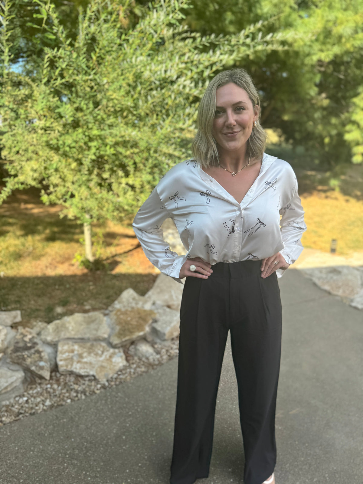 Black High Waisted Wide Leg Trousers