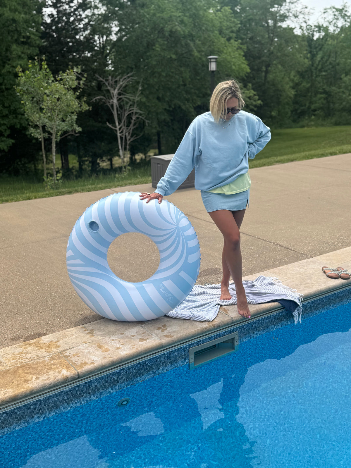 Waves Washed Denim Skirt